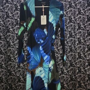 Ted Baker Blue and Green Wrap Dress